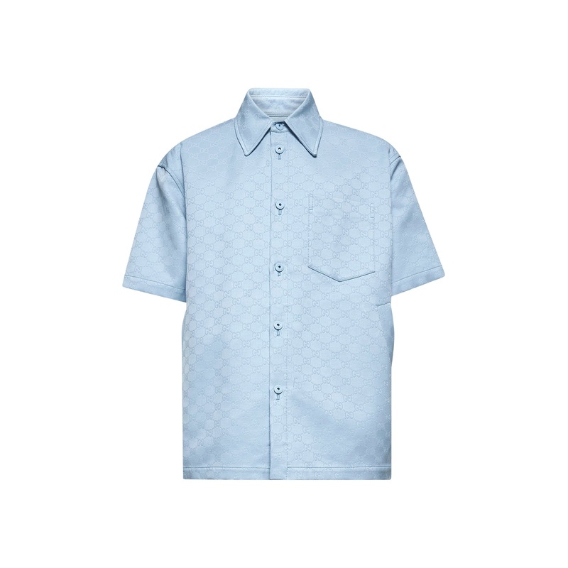 Baby blue GG cotton oversized shirt