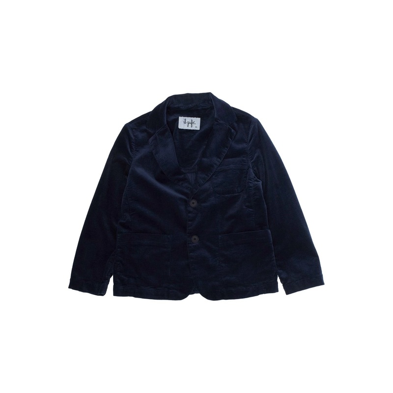 Blue Jacket with Notched Revers in Corduroy Boy