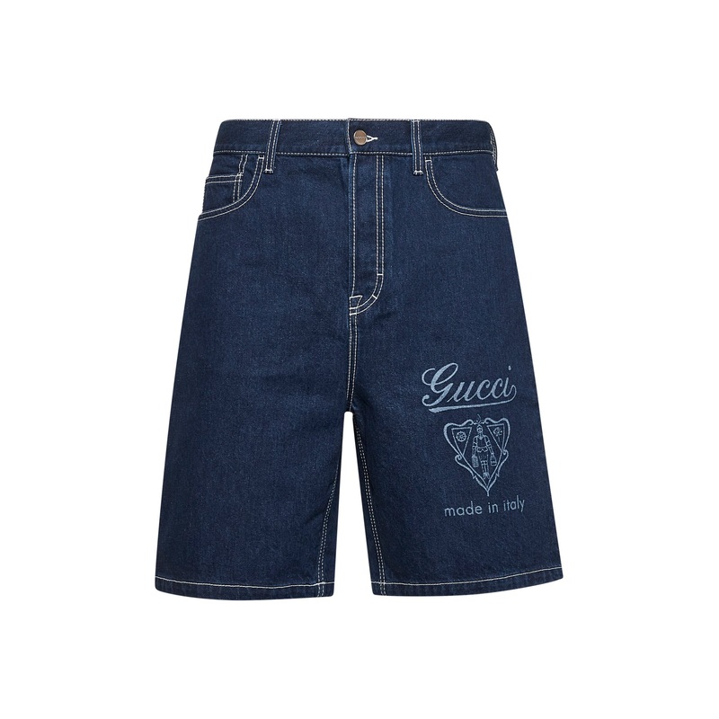 Blue lasered denim shorts|30|31|32