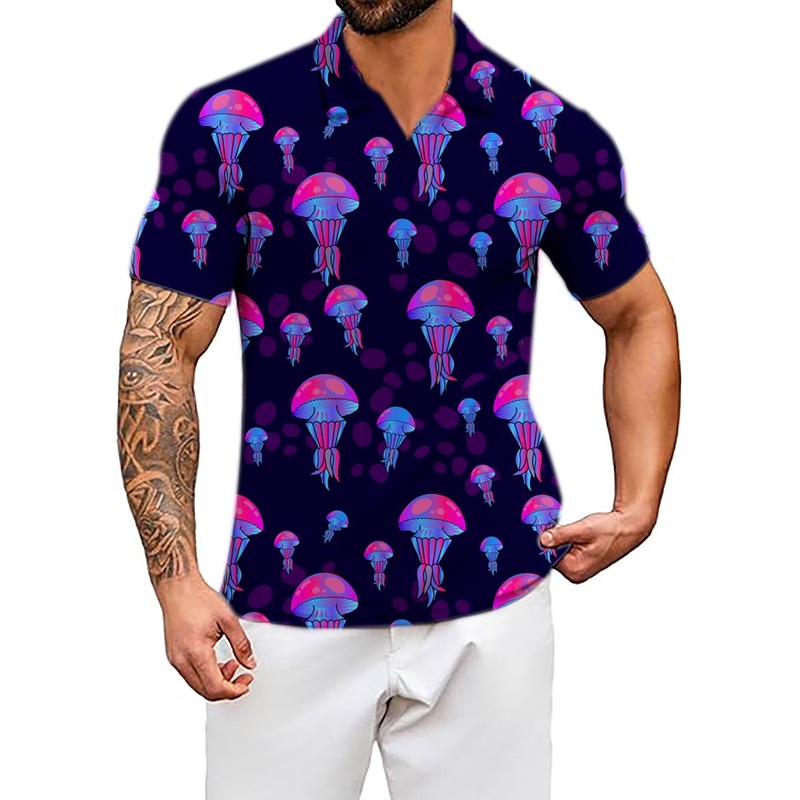 Men’s Electric Jelly V Neck Golf Polo Shirts