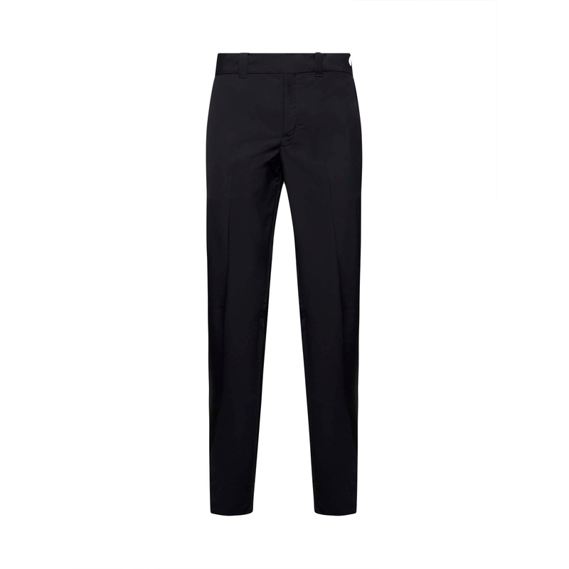 Black wool blend tailored trousers