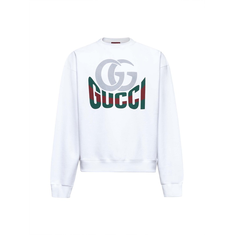 White printed jersey sweatshirt