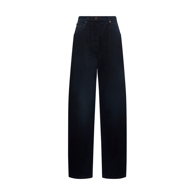 Black denim wide leg jeans|26|27