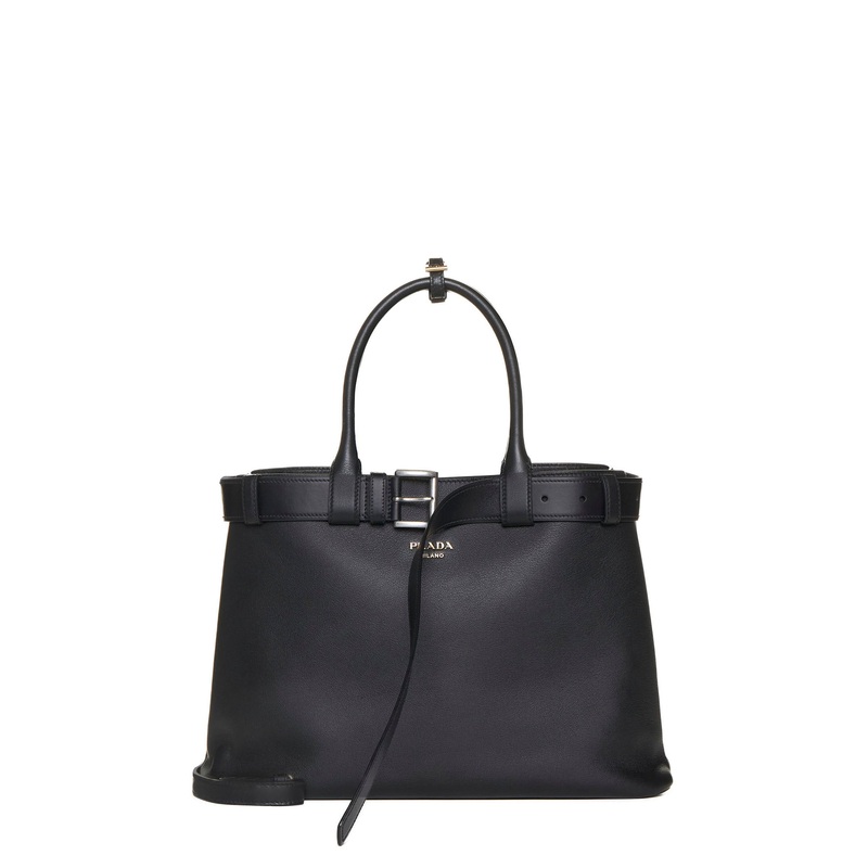 Buckle leather large tote bag|PZ