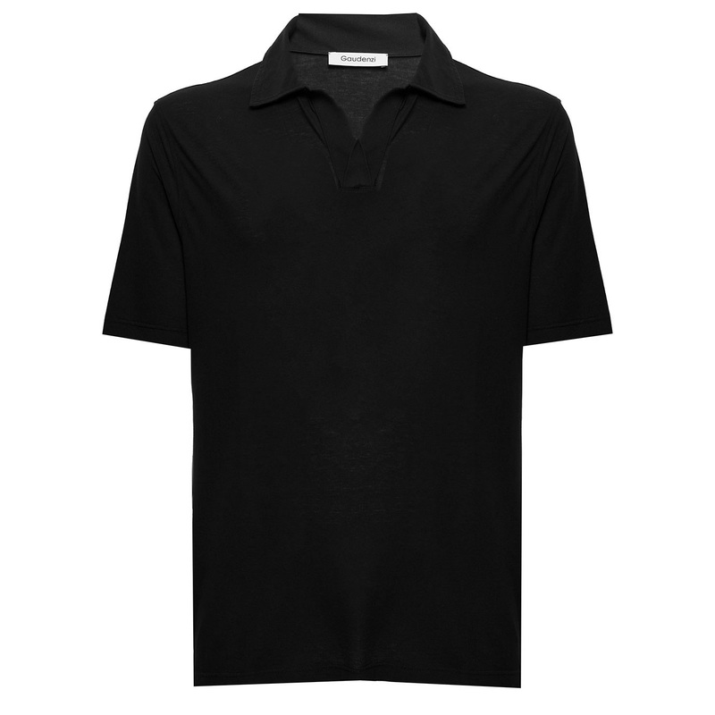 Gaudenzi Man’s Black Cotton Polo Shirt
