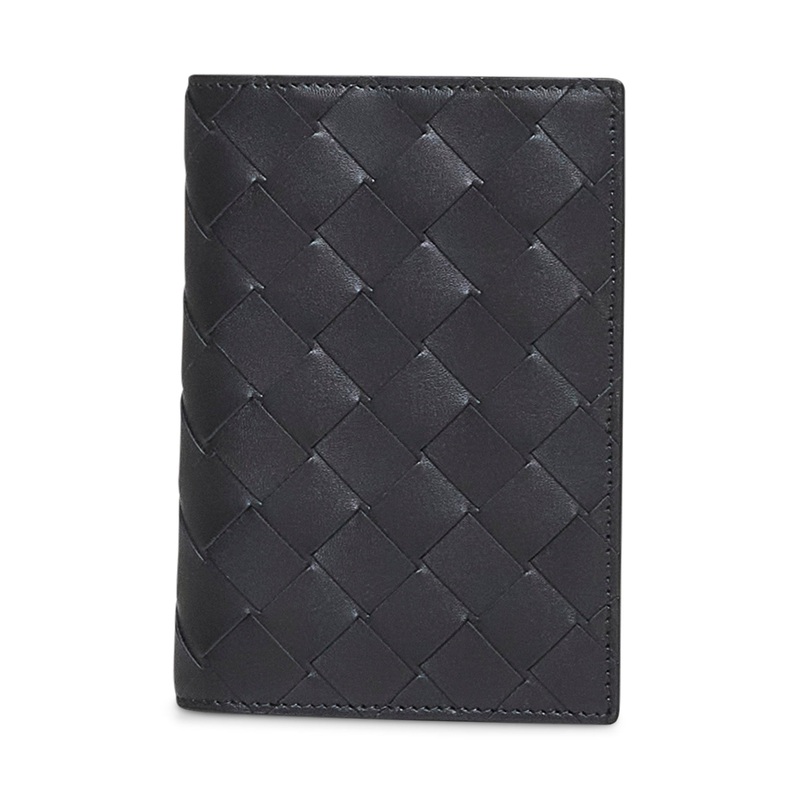 Black Intrecciato passport case