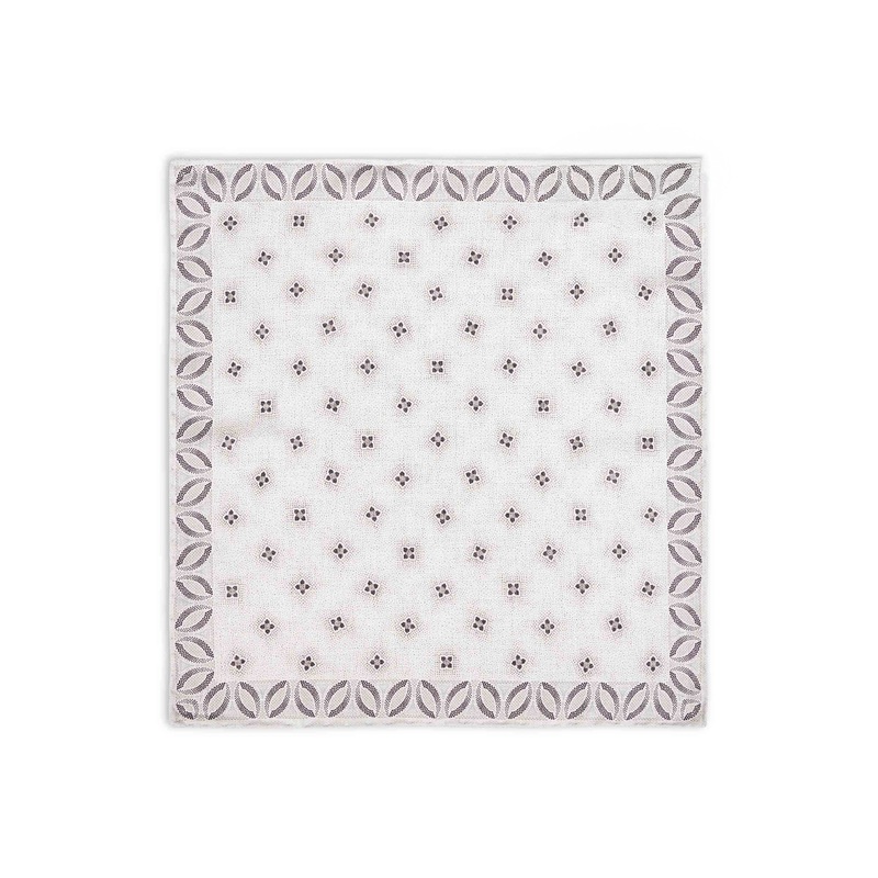 Silk Star-Print Pocket Square|Grey|PZ