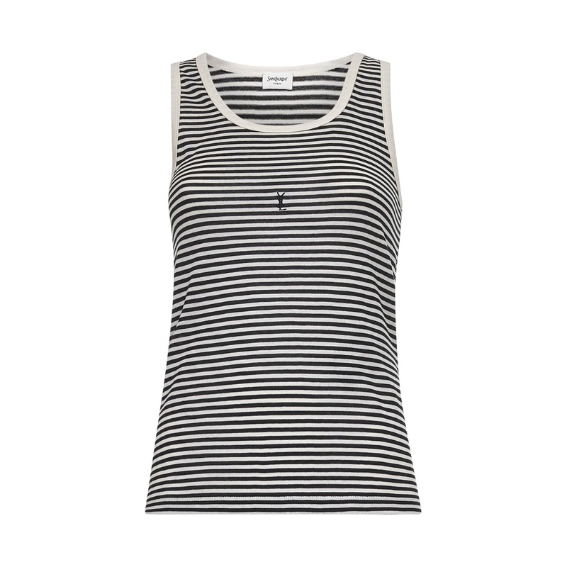 Black and natural striped Cassandre tank top