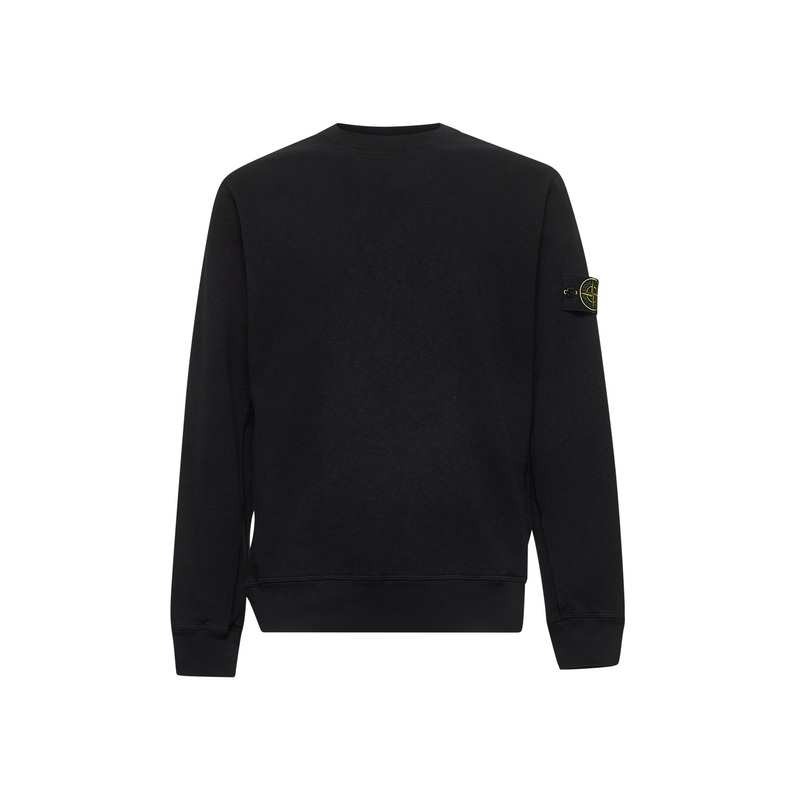 Black malfil cotton fleece crewneck sweatshirt
