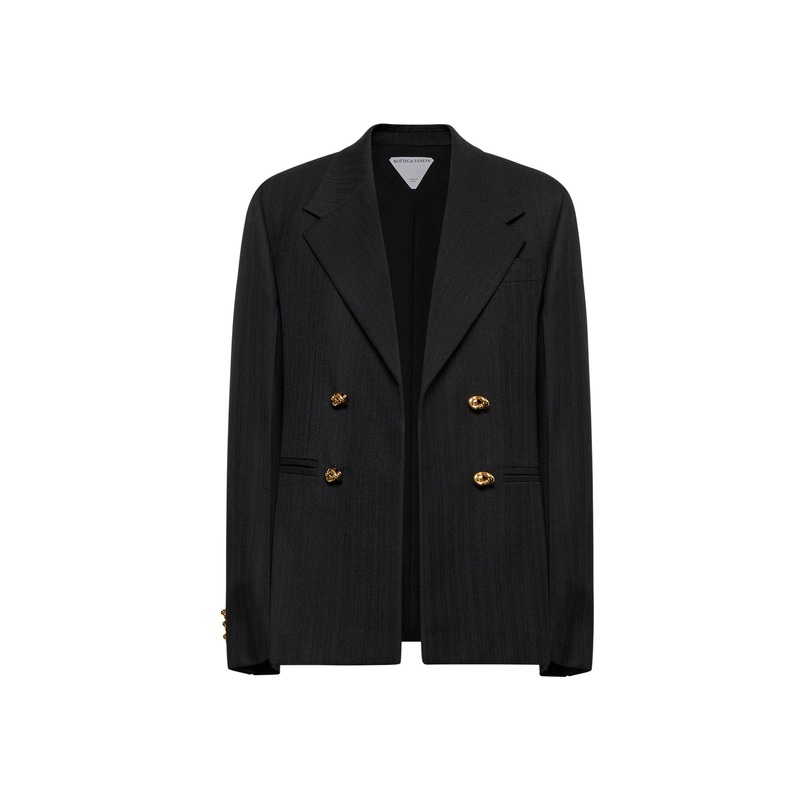 Black wool striped blazer|38|40