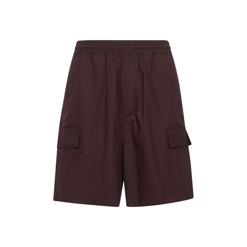 Bordeaux resin-coated cotton cargo shorts