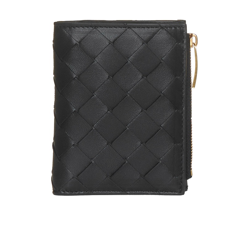Intreccio leather compact bifold wallet