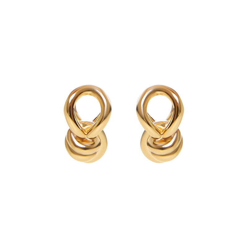Yellow gold Knot hoop earrings