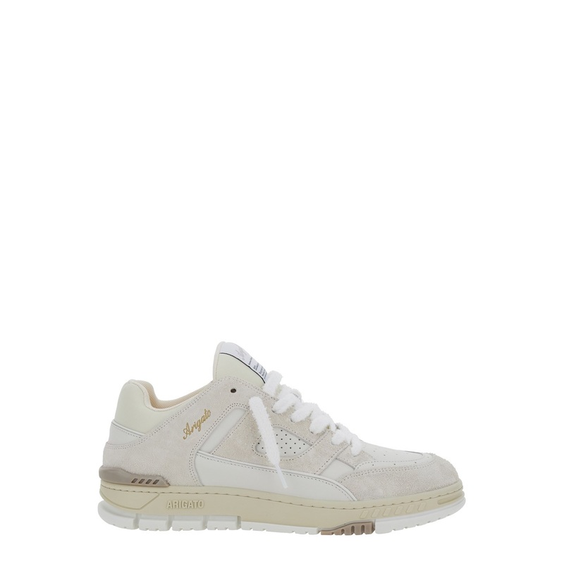 ‘Area Lo’ Beige Low Top Sneakers with Logo Patch on the Tongue and Chunky Sole in Leather Blend Man
