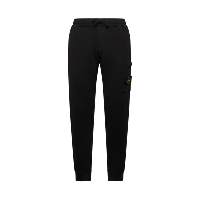 Black cotton fleece jogging trousers