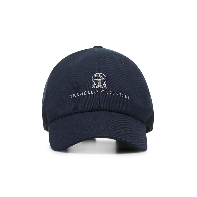 Blue gabardine logo baseball cap