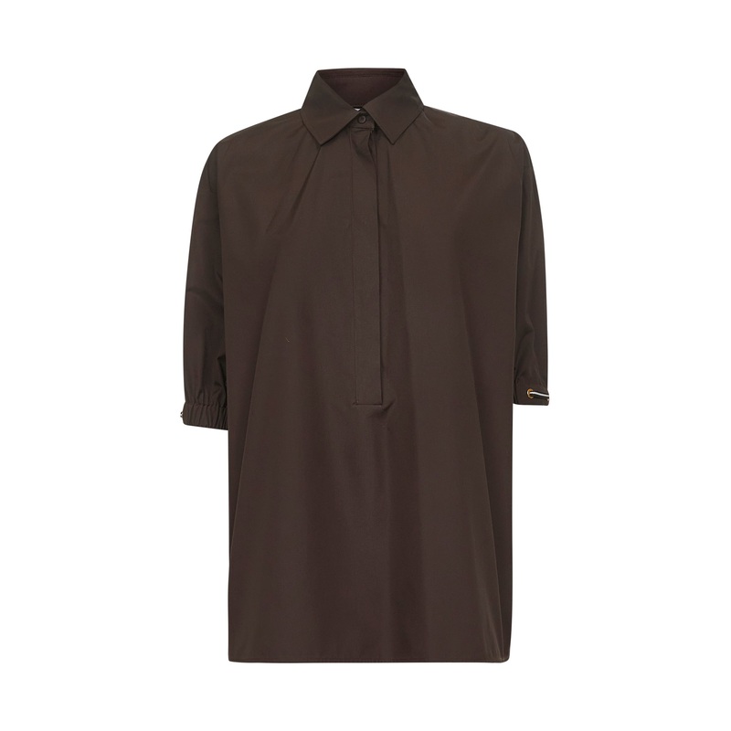 Brown cotton poplin TEANO shirt