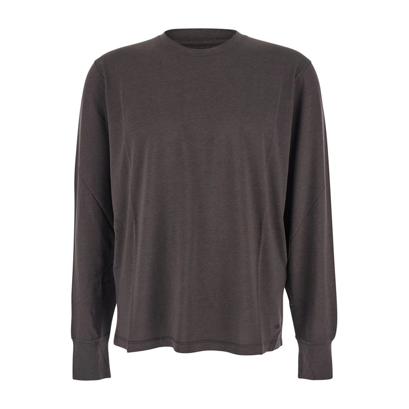 Brown Crewneck T-Shirt with Logo Detail on the Front in Cotton Blend Woman