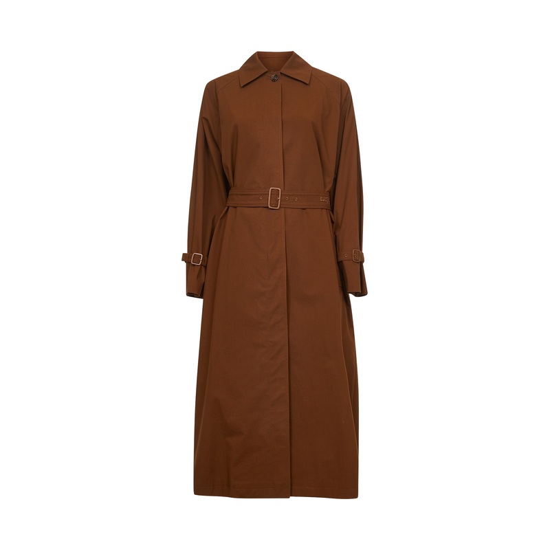 Brown stretch gabardine EPOCHE trench coat
