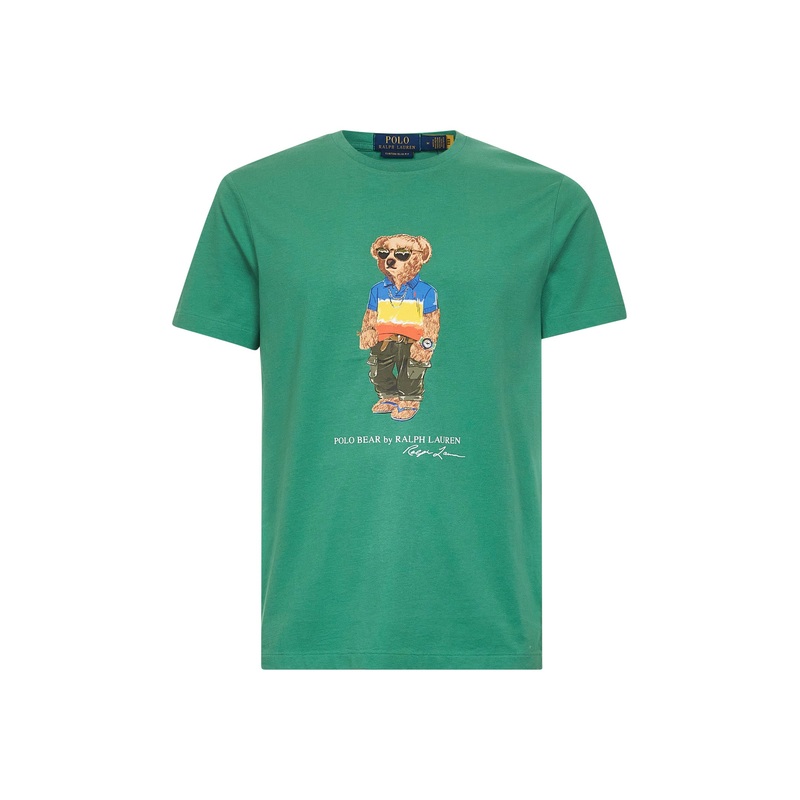 Green cotton Polo Bear Custom Slim-Fit T-shirt