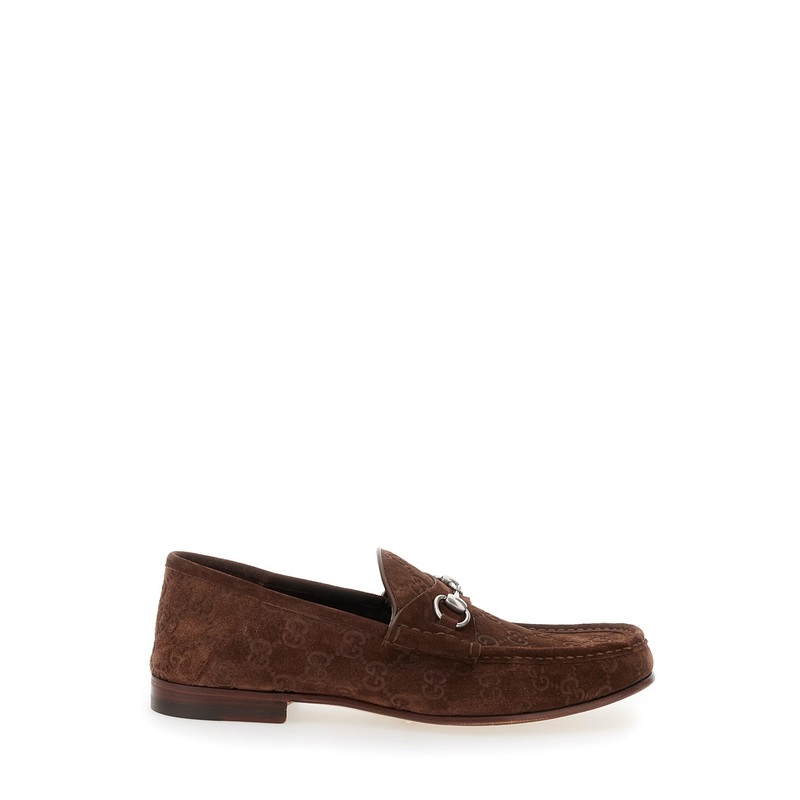 ‘Horsebit 1953’ Brown Loafers with Horsebit in GG Canvas Man