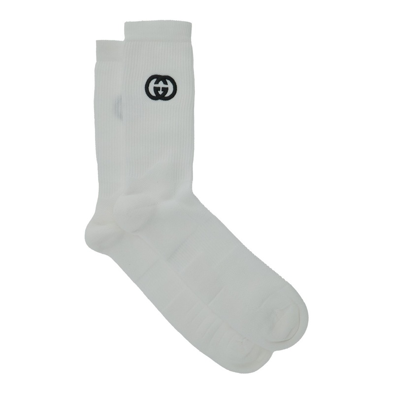White GG Logo Socks in Cotton Man