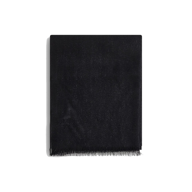 Black cashmere and silk Sparkling scarf