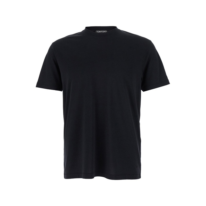 Black Crewneck T-Shirt in Cotton Blend Man