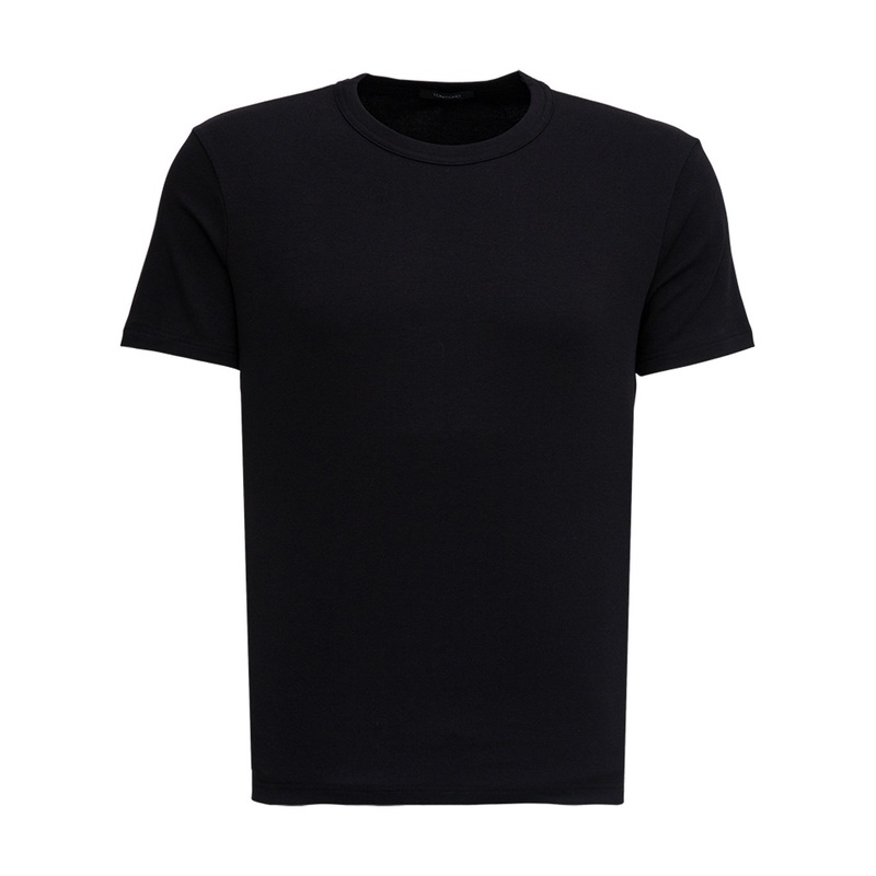 Black Crewneck T-Shirt in Cotton Man