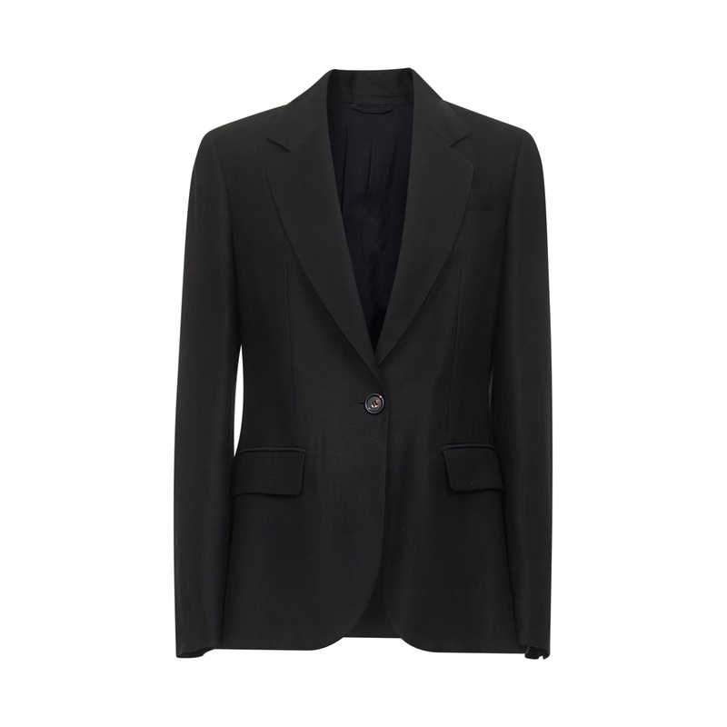 Black Fluid twill monili blazer