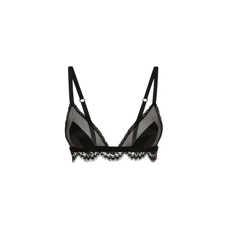 Black soft cup triangle bra|3