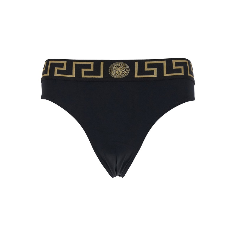 Black Speedo with Greca Detail in Tech Fabric Man
