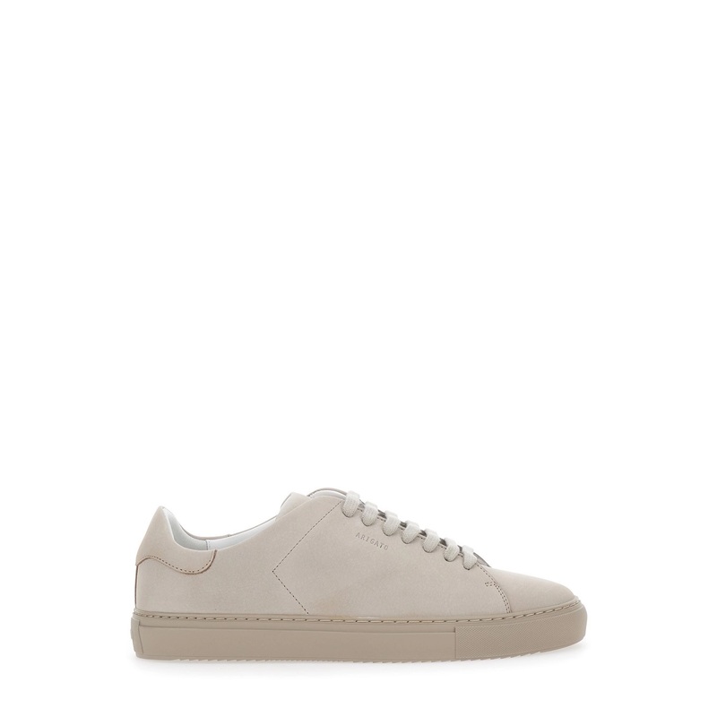 ‘Clean 90’ Beige Low Top Sneakers with Logo Lettering on the Side in Leather Man