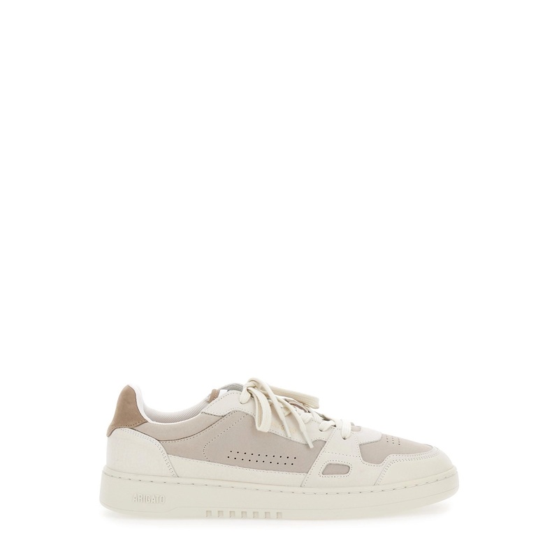 ‘Dice Lo’ Beige Low Top Sneakers with Logo Patch on the Tongue and Logo Lettering on the Heel in Leather Man