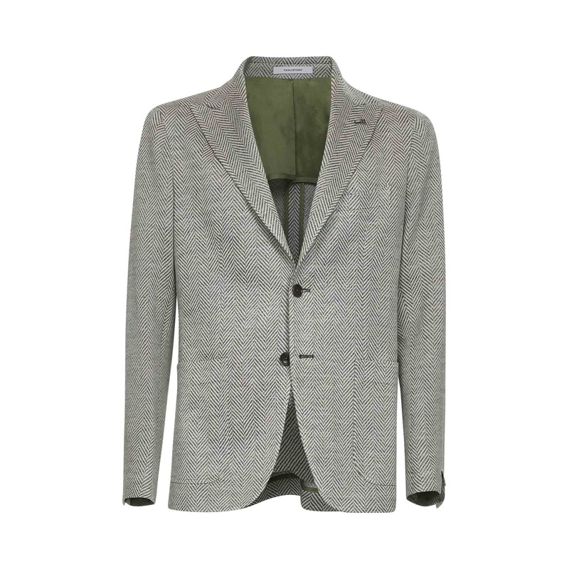Green chevron jersey Montecarlo single-breasted blazer