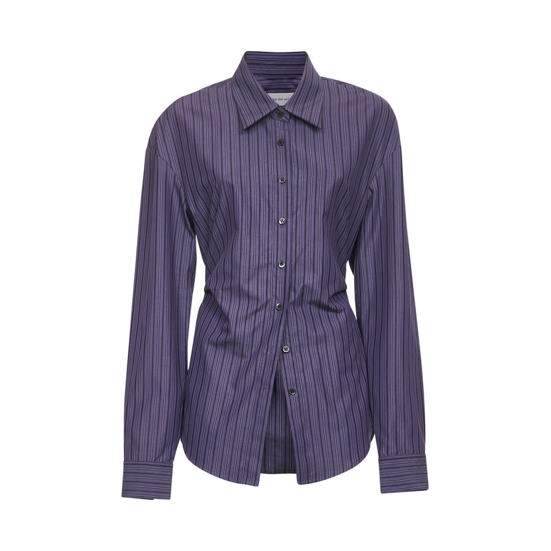 Purple striped cotton poplin shirt