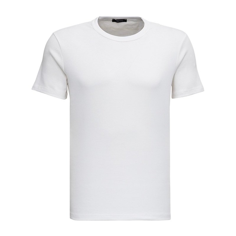 White Cotton Crew neck T-Shirt Man Tom Ford