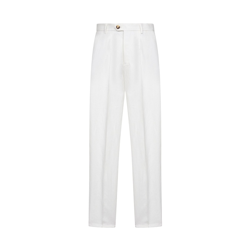 White drill leisure fit trousers