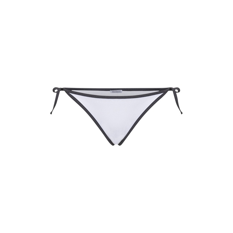 White techno jersey bikini bottom