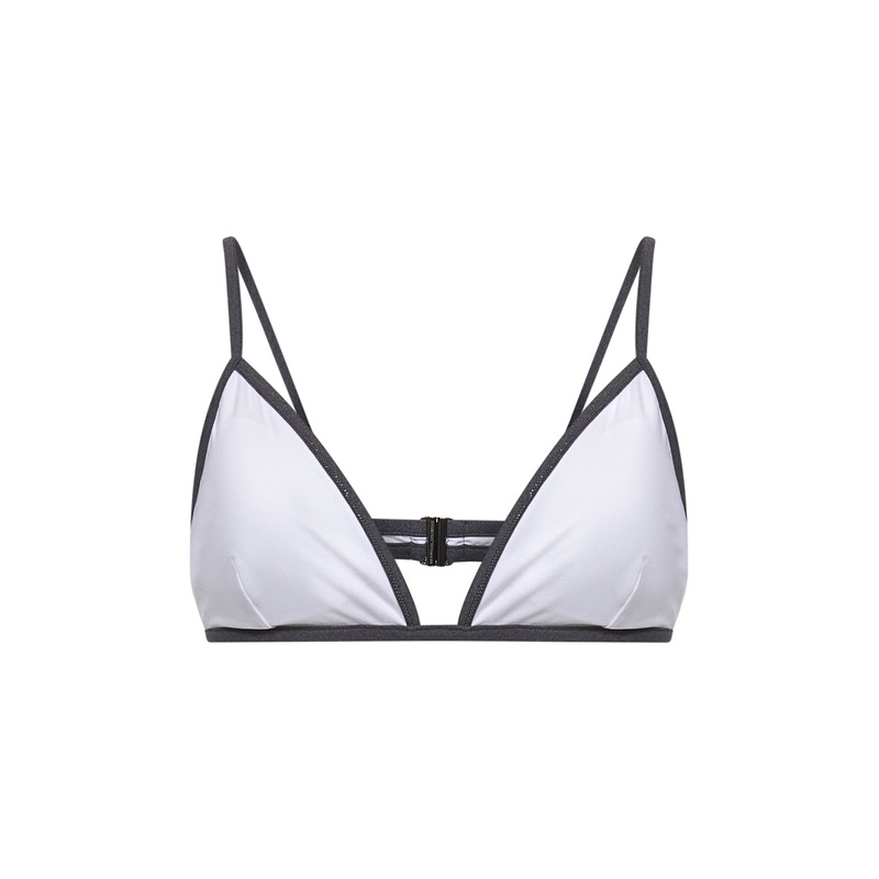 White techno jersey monili bikini top