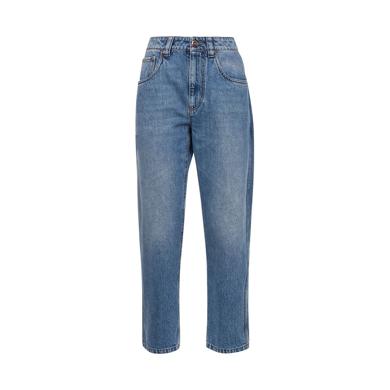 Light blue denim Baggy Tapered jeans