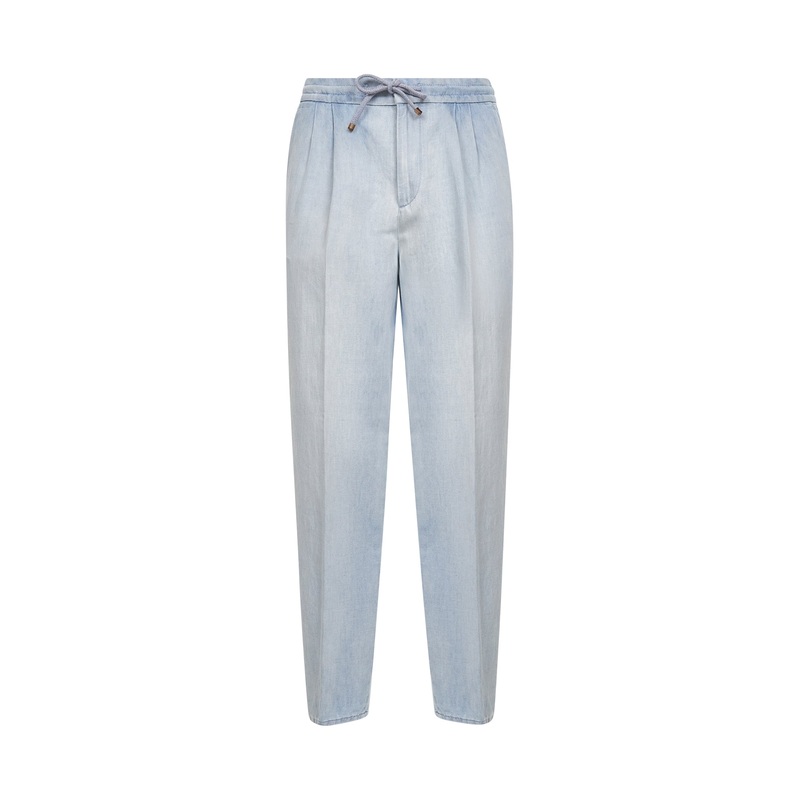 Light blue denim leisure fit trousers