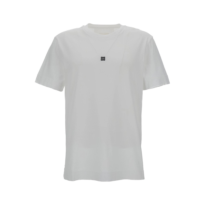 White Crewneck T-Shirt with 4G Print in Cotton Man