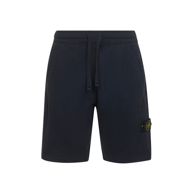 Blue malfil cotton fleece shorts