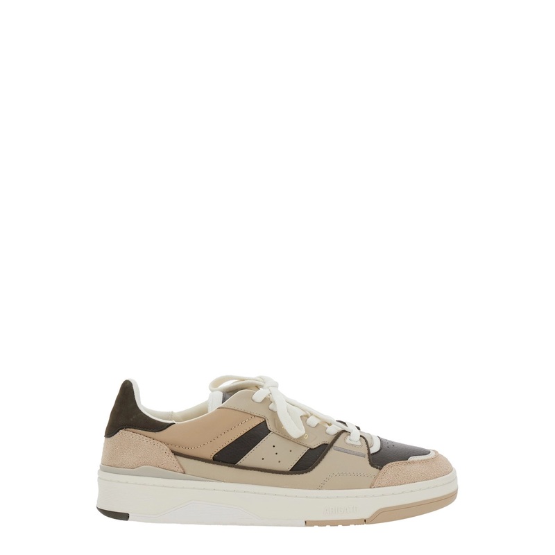 ‘Clay’ Beige Sneaker with Inserts and Logo Embossed on the Side in Leather Man