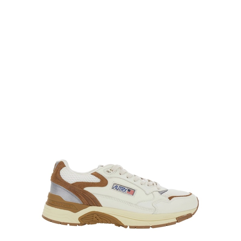 ‘Hyperway’ Beige Low Top Sneakers with Logo Patch on Tongue and Side in Tech Fabric Man
