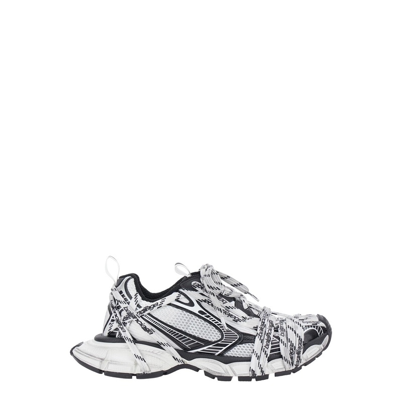 ‘3XL Extreme Laces’ Grey Sneakers with Logo Lettering on the Laces and Worn Effect in Tech Fabric Man