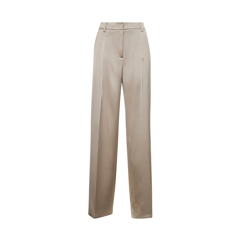 Beige satin Pisa palazzo trousers