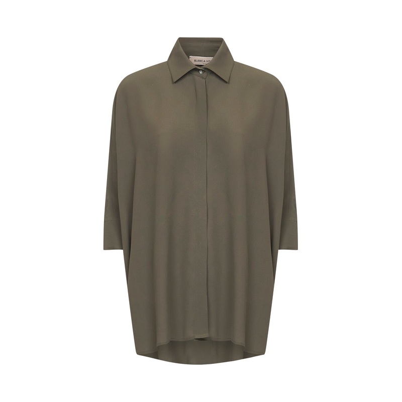 Green silk blend Cojy asymmetric shirt