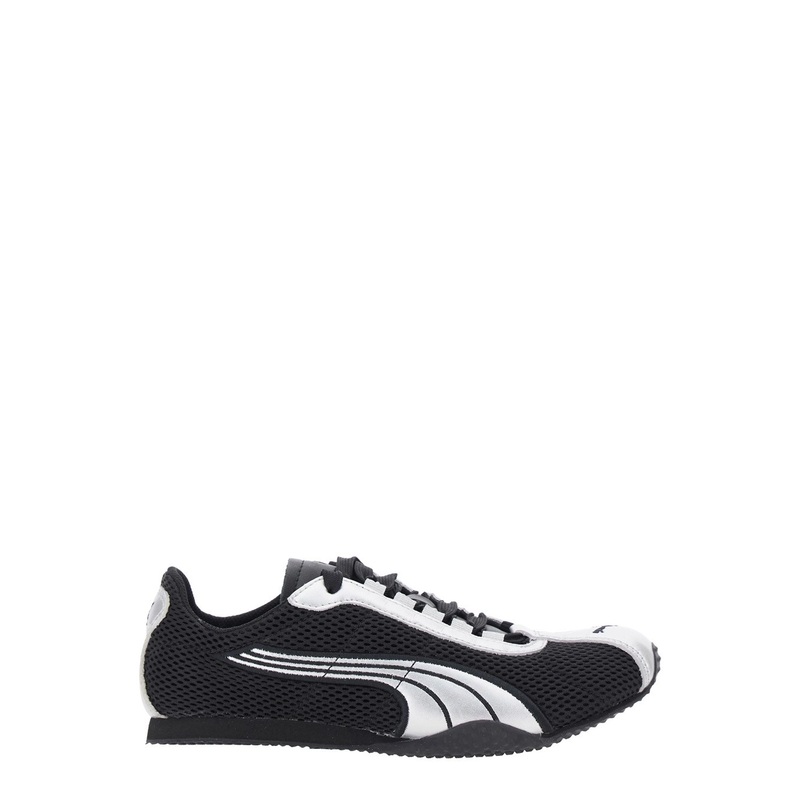 ‘H-Street OG’ Black Low Top Perforated Sneakers with Maxi Logo on the Tongue in Tech Fabric Unisex